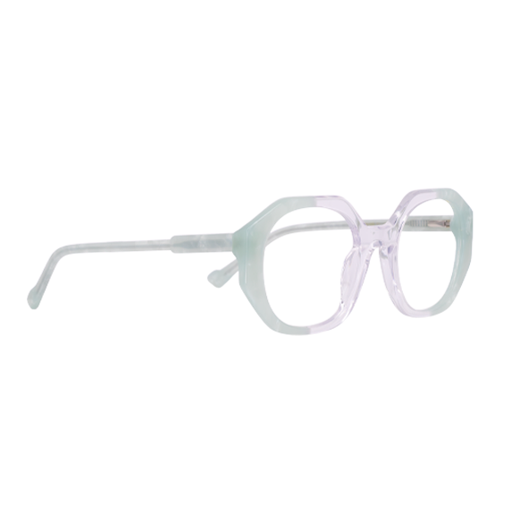 LENTES GERONA GLAM DE ACETATO COLOR CRISTAL/MENTA - GER FS- 006 - Vista 2