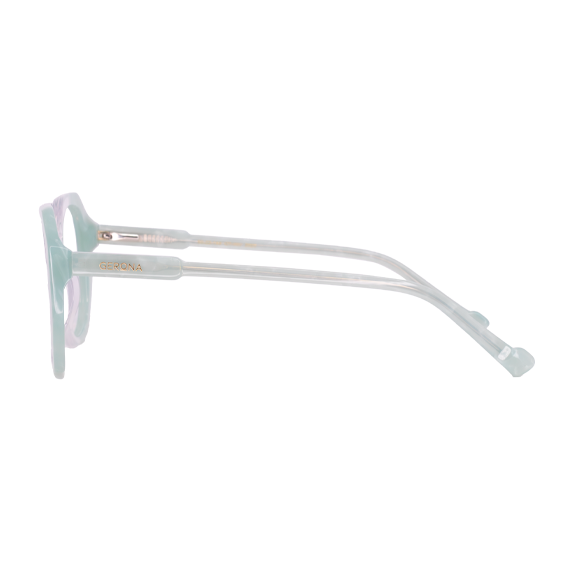 LENTES GERONA GLAM DE ACETATO COLOR CRISTAL/MENTA - GER FS- 006 - Vista 3