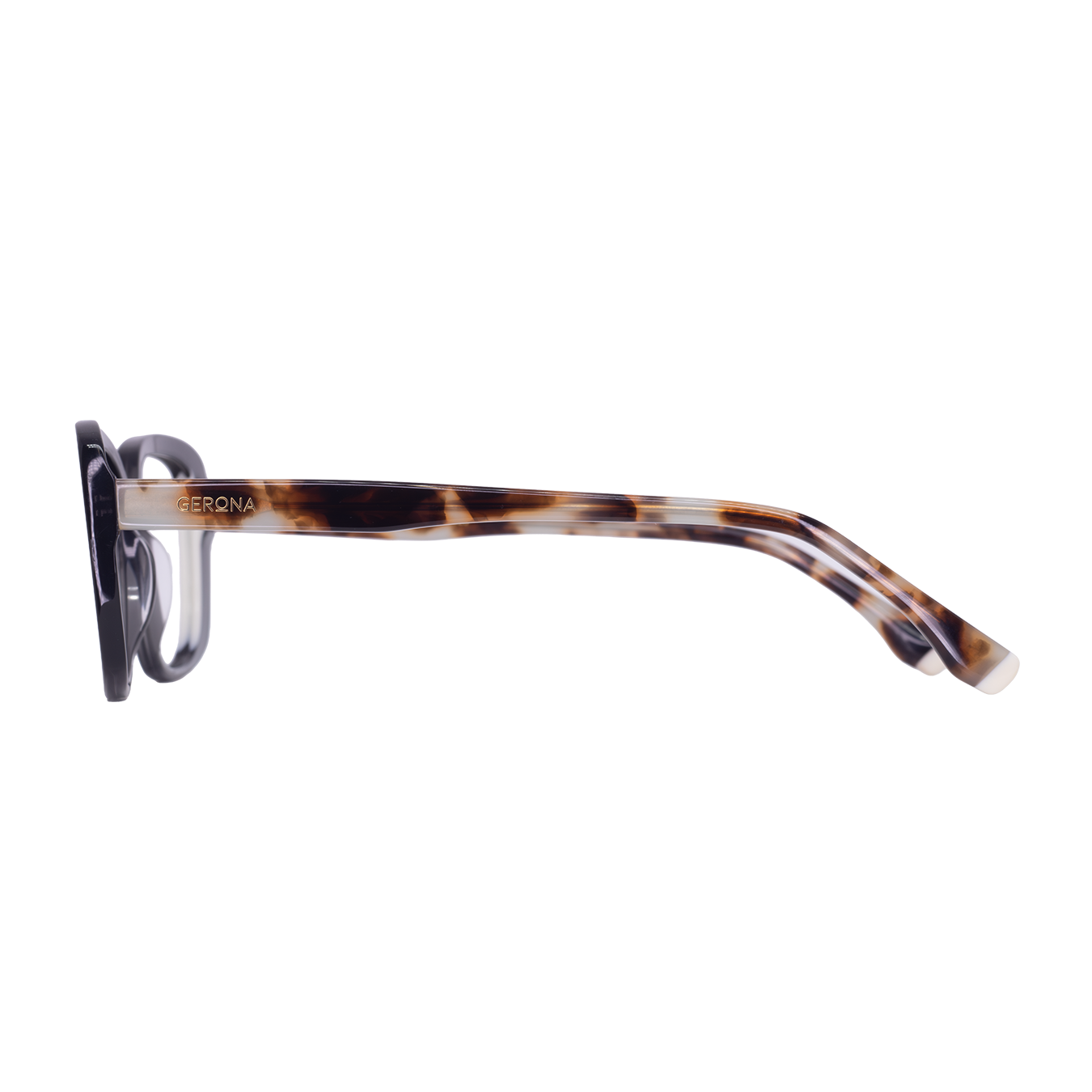 LENTES GERONA GLAM DE ACETATO COLOR NEGRO CRISTAL- GER FS- 005 - Vista 2