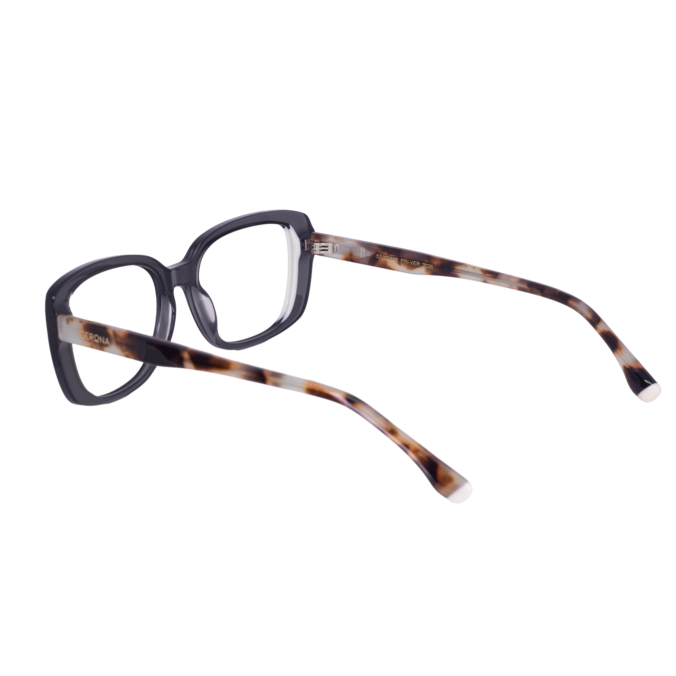 LENTES GERONA GLAM DE ACETATO COLOR NEGRO CRISTAL- GER FS- 005 - Vista 3