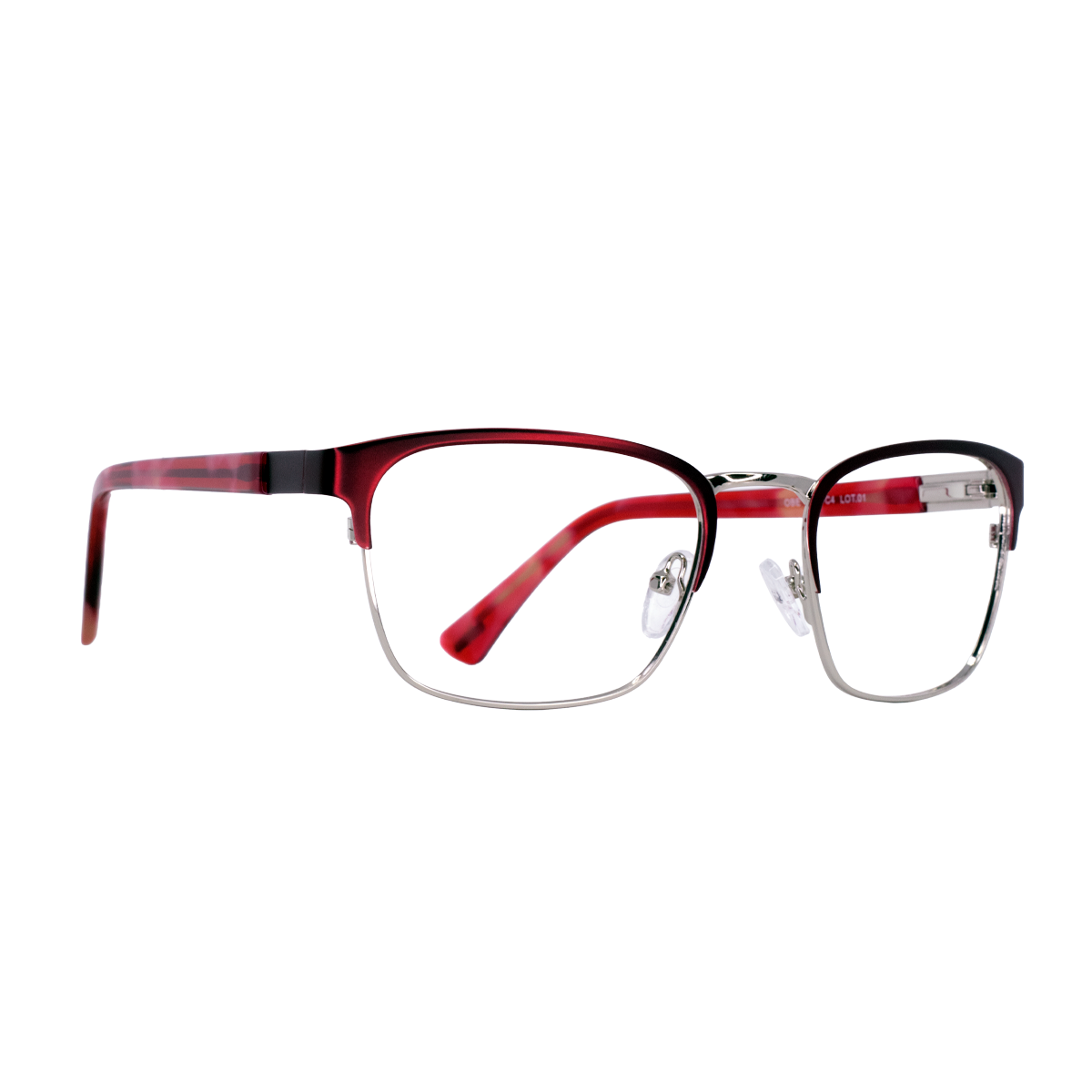 LENTES OBEN DE METAL COLOR VINO PLATA- OBE- 034 - Vista 4