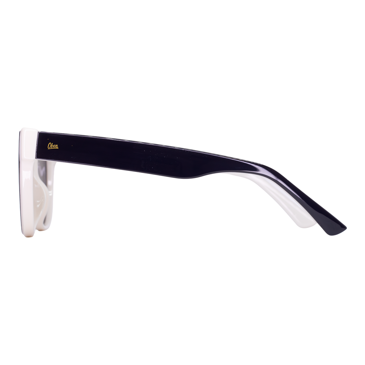 LENTES DE SOL OBEN DE PASTA COLOR NEGRO BEIGE- SOL-013 - Vista 4