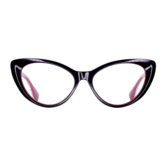 LENTES GERONA DE ACETATO COLOR NEGRO/ ROSA OSCURO- GER CR- 005 - Vista 1