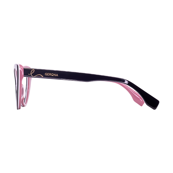 LENTES GERONA DE ACETATO COLOR NEGRO/ ROSA OSCURO- GER CR- 005 - Vista 3
