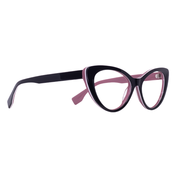LENTES GERONA DE ACETATO COLOR NEGRO/ ROSA OSCURO- GER CR- 005 - Vista 2