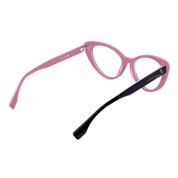 LENTES GERONA DE ACETATO COLOR NEGRO/ ROSA OSCURO- GER CR- 005 - Vista 4